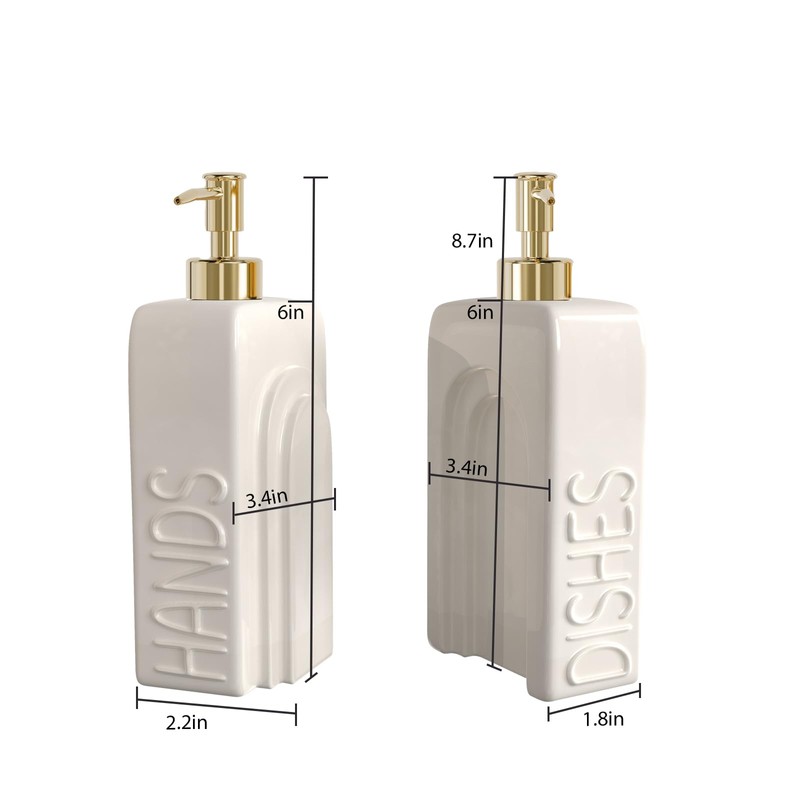 Karisky Soap Dispenser Set with Gold Rustproof Stainless Steel Pump,