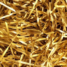 Glitter Shredded Tissue Paper, 100g Raffia Gift Filler Paper Shreds Box Basket Grass Craft Raffia Ribbon for Boxes Packaging Decoration Easter Hamper Basket Filling (Golden)