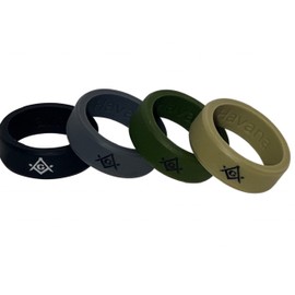 Masonic Rings Service Edition Backfilled with Subdued Colors | Ergonomic Breathable Design | Silicone Edge Sleek Design Rings for Men (10)