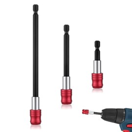 3 Pack Drill Bit Extension Set, Universal 1/4 Long Bit Holder for Impact Driver, Magnetic Drill Extension for All 1/4-Inch Drive Bits Tool