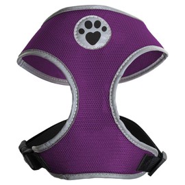 iGadgitz Home U7055 - Sweat-Proof Dog Harness, Puppy Harness, Walking Dog Vest in with Reflective High Visibility Piping & Secure Lockable buckle - Purple - Small