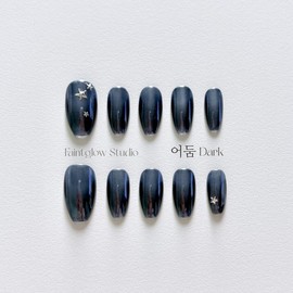 [Dark] Handmade nail tips - Stiletto / [어둠 Dark] 수제네일팁 - 스틸레토