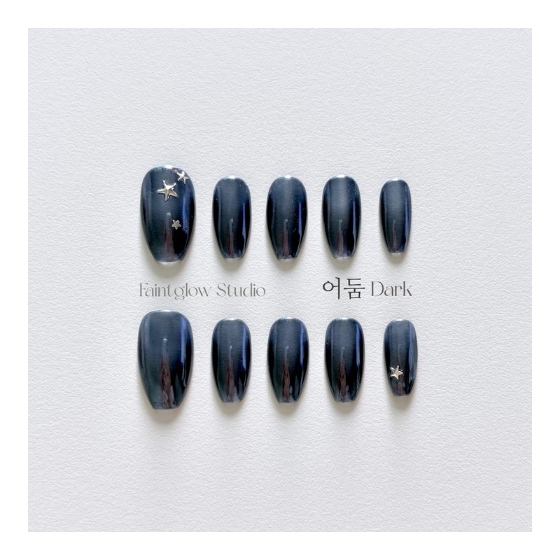 [Dark] Handmade nail tips - Stiletto / [어둠 Dark] 수제네일팁