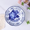 LINYTHER Ceramic Fruit Bowl With Holes, Blue And White Porcelain
