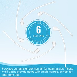 Gulfmew 6 Packs Sports Lock Compatible with Oticon 85db, Retention Tail for Hearing Aids, Hearing Aid Ear Grips, Low Touch and Secure Fit, Accessories Compatible with Oticon, High Comfort
