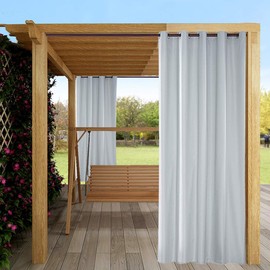 ELEOPTION Outdoor Curtain, Waterproof Opaque Curtain, Windproof, UV protection, Sun Protection Curtains for Balcony, Garden, Yard
