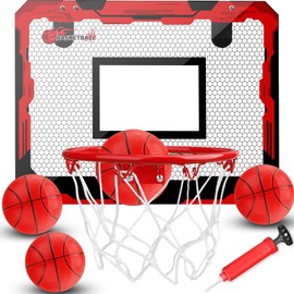 Wall Mounted Mini Basketball Hoop for Kids 5 6 7 8 9 10+Years Old Boys, Indoor Basketball Hoop with 4 Balls for Room Bedroom, Dunk Pro Sport Game Interactive Toys Gift for Boys Age 4-12