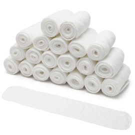 MIUUIPI 20 Bra Inserts Against Sweat, Washable Rectangular Cotton Underbust Band Women, 46 x 8 cm, 3-Layer Underbust Sweat Protection Insert, White