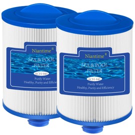 Niantime 6CH-940 Spa Filter Replaces for PWW50P3(1 1/2" Coarse Thread), 817-0050, Filbur FC-0359, 25252, 03FIL1400, Waterway Front Access Skimmer, Screw in SAE Thread Filter 2 Pack Hot Tub Filter
