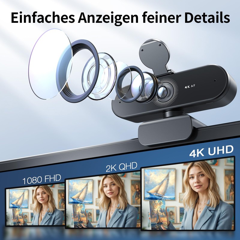 EMEET Nova 4K Webcam 4K Webcam with 2 Noise Cancelling