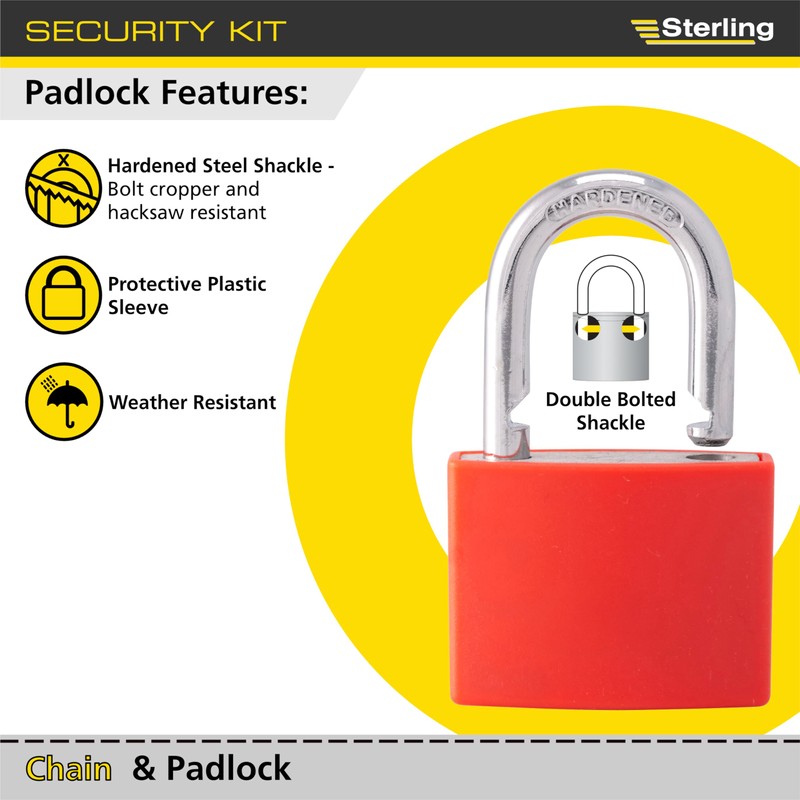 Sterling 460 APL 60cm 4mm Security Chain & Aluminium Padlock,