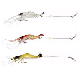 NewShot Luminous Soft Shrimp Fishing Lure Soft Bait with Hook Sea Fishing Lure Mixed Color for Bream Bass Flathead Whiting Snapper