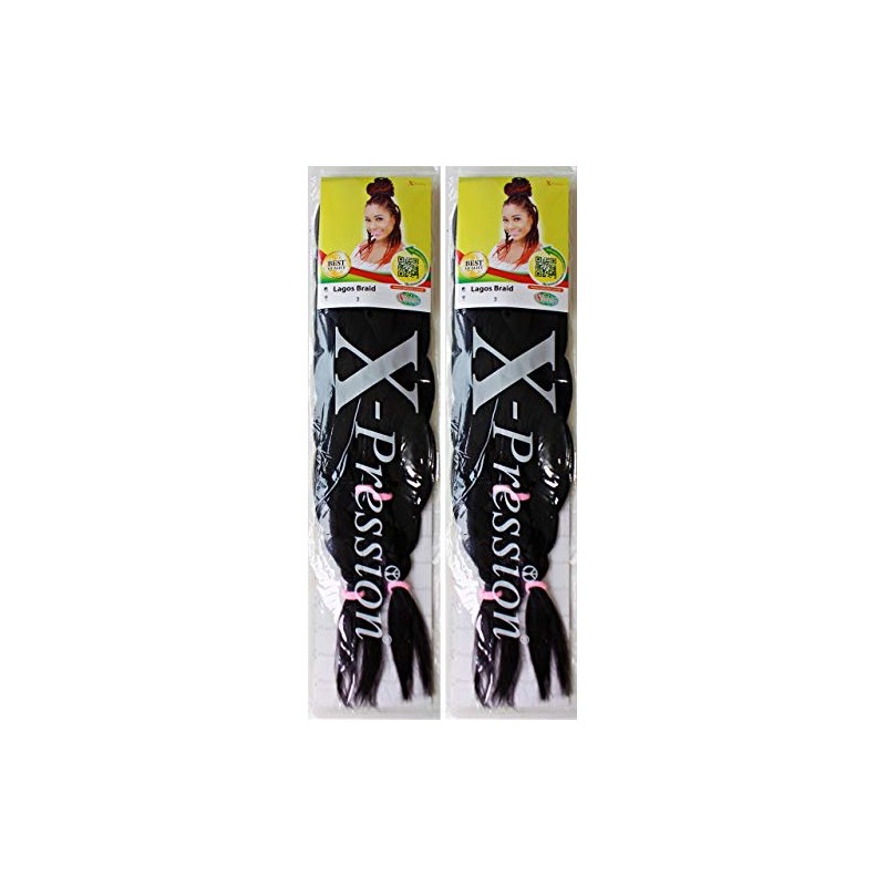 X-Pression Pre-Stretched LAGOS Ultra Braid Hair Extension No Prep Needed