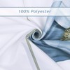Bonhause Watercolor Floral Shower Curtain, Modern Minimalist Blue Beige Flower