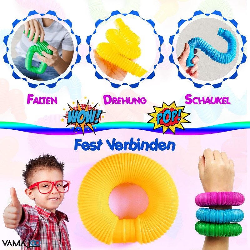 VAMAJOO Children's Sensory Tubes, Pop Tubes, Kids Tubes, Pop Tubes,