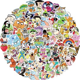 Pack of 100 80S/90S Classic Stickers, Kawaii Graffiti Stickers, Cute Vinyl Waterproof Stickers for Skateboard, Computer, Laptop, Guitar, Teenagers