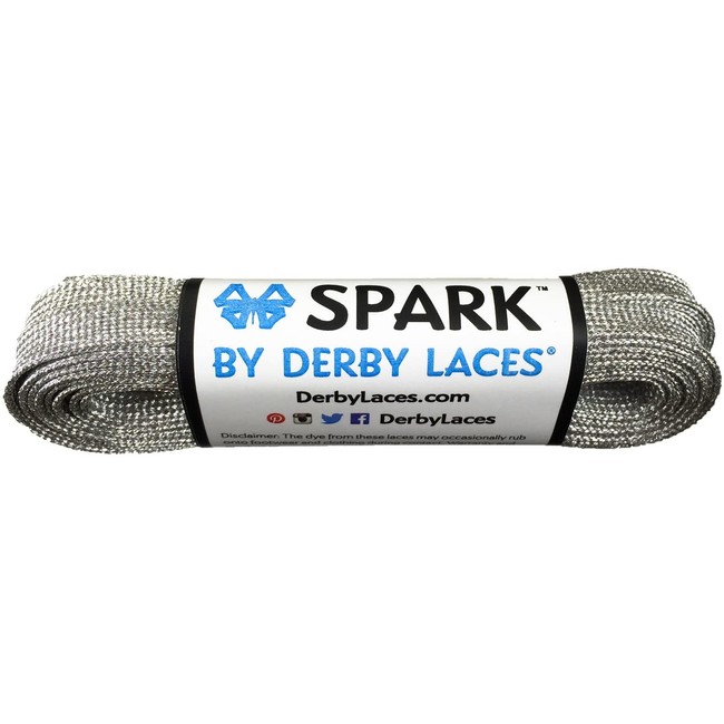 Derby Laces Silver 60 Inch Spark Skate Lace for Roller Derby, Hockey and Ice Skates, and Boots