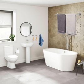 TocTen Bathroom Hardware Set, Stainless Steel 24IN Bath Towel Bar Set Including 2 Towel Rack for Bathroom+2 Toilet Paper Holder+6 Towel Hooks Wall Mount Bathroom Accessory Set(Brushed Nickel,24In)