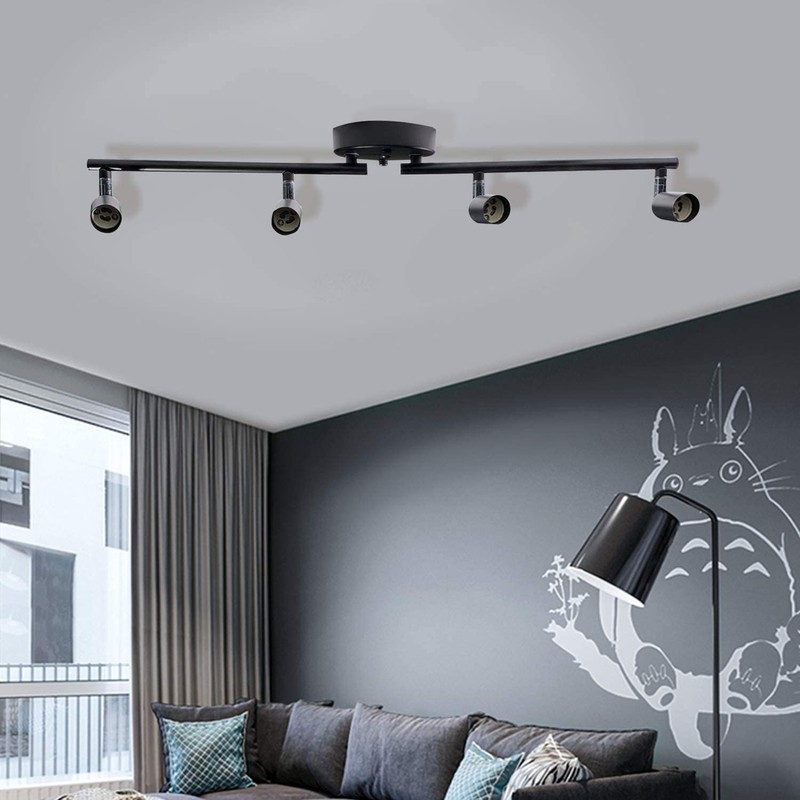 HURYEE Track Lighting Kit, 4 Head Foldable Ceiling Spot Light