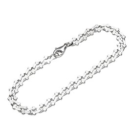 NKlaus 13253 Women's Bracelet 925 Sterling Silver 19.5 cm Diamond Cut Byzantine Chain, Sterling Silver