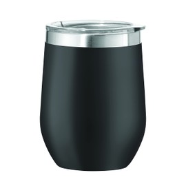 Oggi Cheers Insulated Wine Tumbler, 12-Ounce, Black (8145.3)