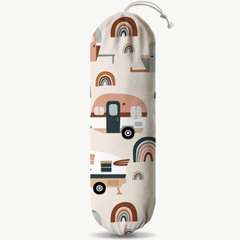 Stylish Painting Plastic Bags Holder, Grocery Bag Organizer for Home Kitchen Pantry, Plastic Bags Storage Container Dispensers, Kitchen Housewarming Gifts for Women, Pattern Garbage Bag 48