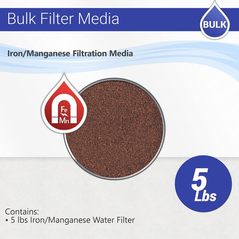 5 lbs Iron Manganese sand hydrogen sulfide Max Water Filter