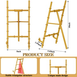 MorningRo Gold Metal Easel Stand 10 x 5.5 x 5 Inch Gold Bamboo Table Top Easel for Display Metal Tripod Picture Photo Frame Modern Book Plate Desktop Holder Stand Wedding Sign
