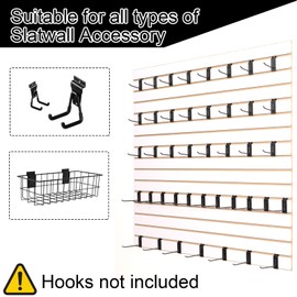 FRAYSCENT MDF Slat Wall Paneling for Retail Display 2 Pack 4'x2', White Slatwall Panel for Garage Organizer Shiplap Wall Paneling, Slat Board Garage Slatted Storage Systems, Easy Install Wood Panel