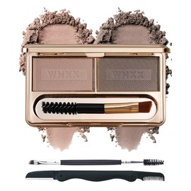 Eyebrow Powder Kit,2 Colors Light Coffee/Dark Brown Eye Brow Powder Tinting Palette,Long-Lasting Waterproof Brow Filler Defined Natural Eyebrow Contour Mother's Makeup Gift with Brow Brush &Razor-01