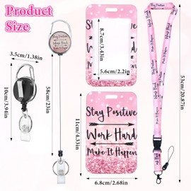 Shimmeroo Cute Lanyards for ID Badges Holder,Badge Holder for Women Glitter Arrow Lanyard with Retractable Reel for Teacher, Student,Nurse Nursing Doctor(Pink)