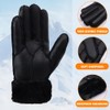 Men Shearling Gloves Winter Leather Gloves Shearling Sheepskin Gloves with