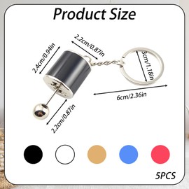 YREYBN 5 PCS Fidget Keyring, Car Keyring for Car Keys, Toy Keys for Stress Relief, Creative Car Accessories, Black Silver Gold Red Blue