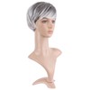 MapofBeauty Stylish hair mixed grey with white short natural curly