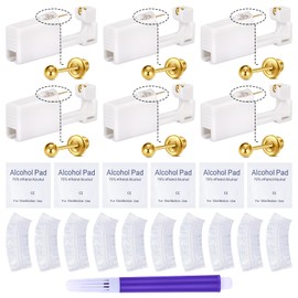 QWALIT 3 Pairs Ear Piercing Kit Gold Ear Piercing Gun Kit Disposable Self Piercing Earrings at Home Earring Gun Piercing kits with Earring Studs Small Ball