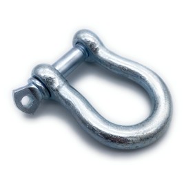 Shackle Curved Shape, Pack of 10, Diameter 8 mm, Embossed Load Capacity (WLL): 200 kg, Galvanised Steel, DIY Shackle, Choice of Sizes (5-16 mm), Diameter 8, 10 x Curved,