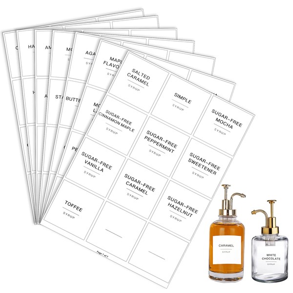 84 Pieces Pantry Labels, Self-Adhesive Labels for Food Containers, Minimalist