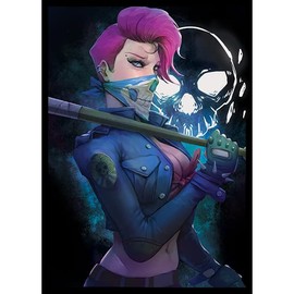 Tasha - Skull Gang Member - 100 Card Sleeves - Black Border (FN5S) - Fantasy North (Glossy)