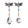 Set of 2 Crystal Glass Bee Suncatcher Hanging Rainbow Maker