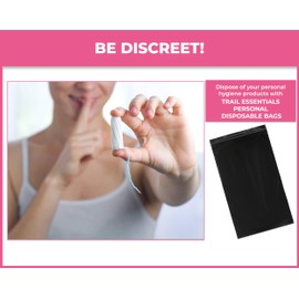 Trail Essentials Feminine Personal Disposal Bags Refill Pack- Black Opaque Bags for Sanitary Disposal, Discreet Disposal for Tampons, Pads, and Liners (100 Refill Bags)