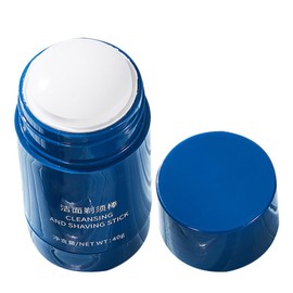 Angoily Crema de Afeitar en Barra para Hombre Efecto Suavizante de Barba, Multiuso para Afeitar y Limpieza Facial, Crema Hidratante Azul Adecuado para