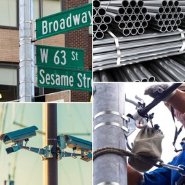 18"Metal Cable Zip Ties, 40Pcs Stainless Steel Zip Ties Long, Heavy Duty Self-Locking Strap Ties, Steel Cable Tie, 390 Lb Strength for Exhaust Wrap, Garden Ties, pipes, Outdoor UV Resistant Cable Ties