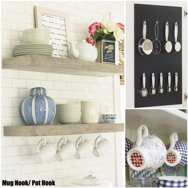 WKTRSM Pack of 30 Screw Hooks Ceiling Hooks with Protective