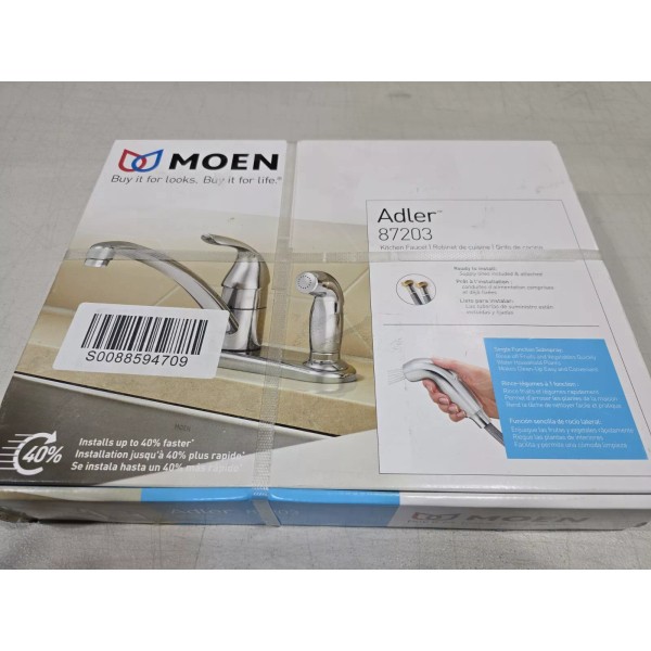 Moen Adler 87203 Single Handle Kitchen Faucet In Chrome Finish