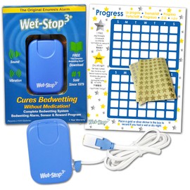 Wet-Stop Wet-Stop 3 Blue Bedwetting Enuresis Alarm with Loud Sound and Strong Vibration for Boys or Girls, Proven Solution for Bedwetters