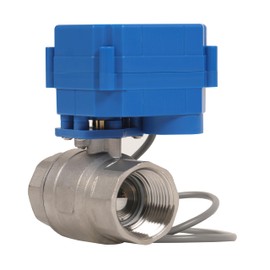 HFS(R) Motorized Ball Valve Electrical Normally Closed - 1" NPT with 25 mm Full Port,2 Wires Auto Return Setup, Stainless Steel 304, 9-24V DC for Fluid Control