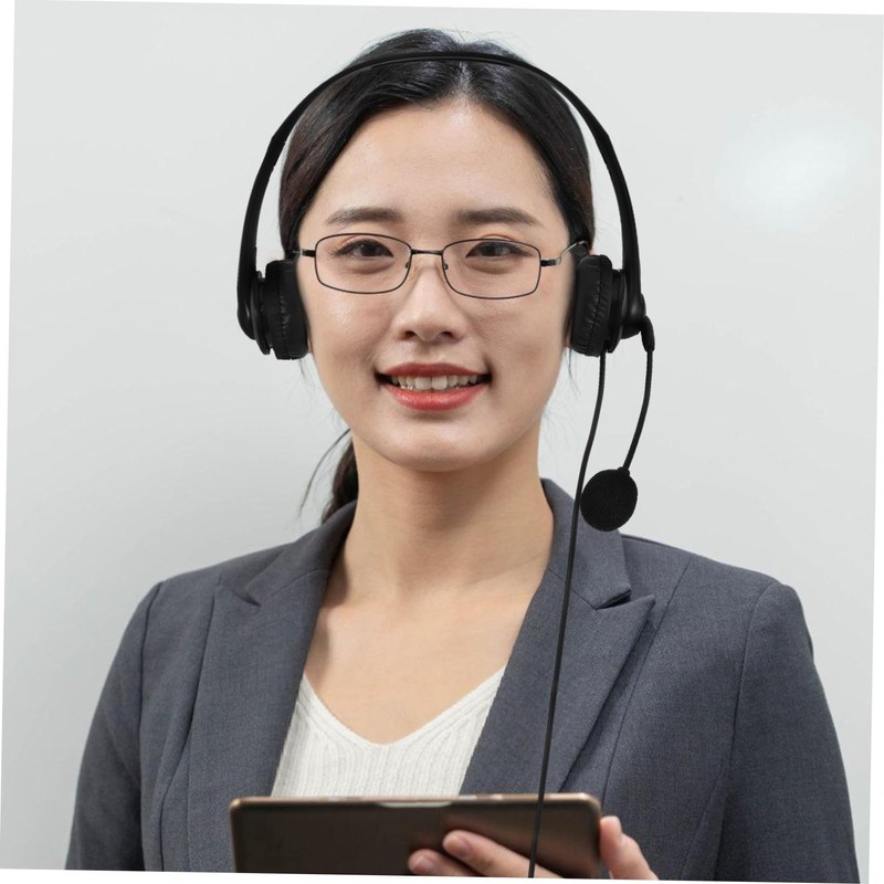 Mikinona Noise Cancelling Office Headphones with Microphone Comfortable Call Center