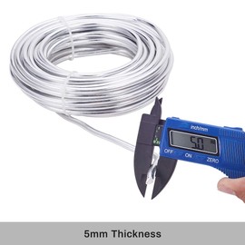 BENECREAT Total Length 32.8 ft (10 m) Wire Diameter 0.2 inch (5 mm) Silver Aluminum Wire, Decoration Making, Gardening, Figurine Making, Florist Decoration, Crafts, Secondary Materials, Crafts