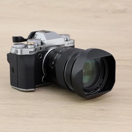 Haoge Lens Hood Metal Square Bayonet for Fuji XF 16-80mm F4 R OIS WR, Fuji XF16-55mmF2.8 R LM WR II Lens Hood with Metal Front Cap