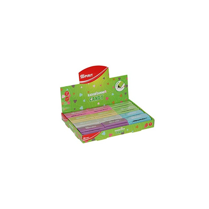 Spirit"CANDY" erasers - 24 pieces per pack.